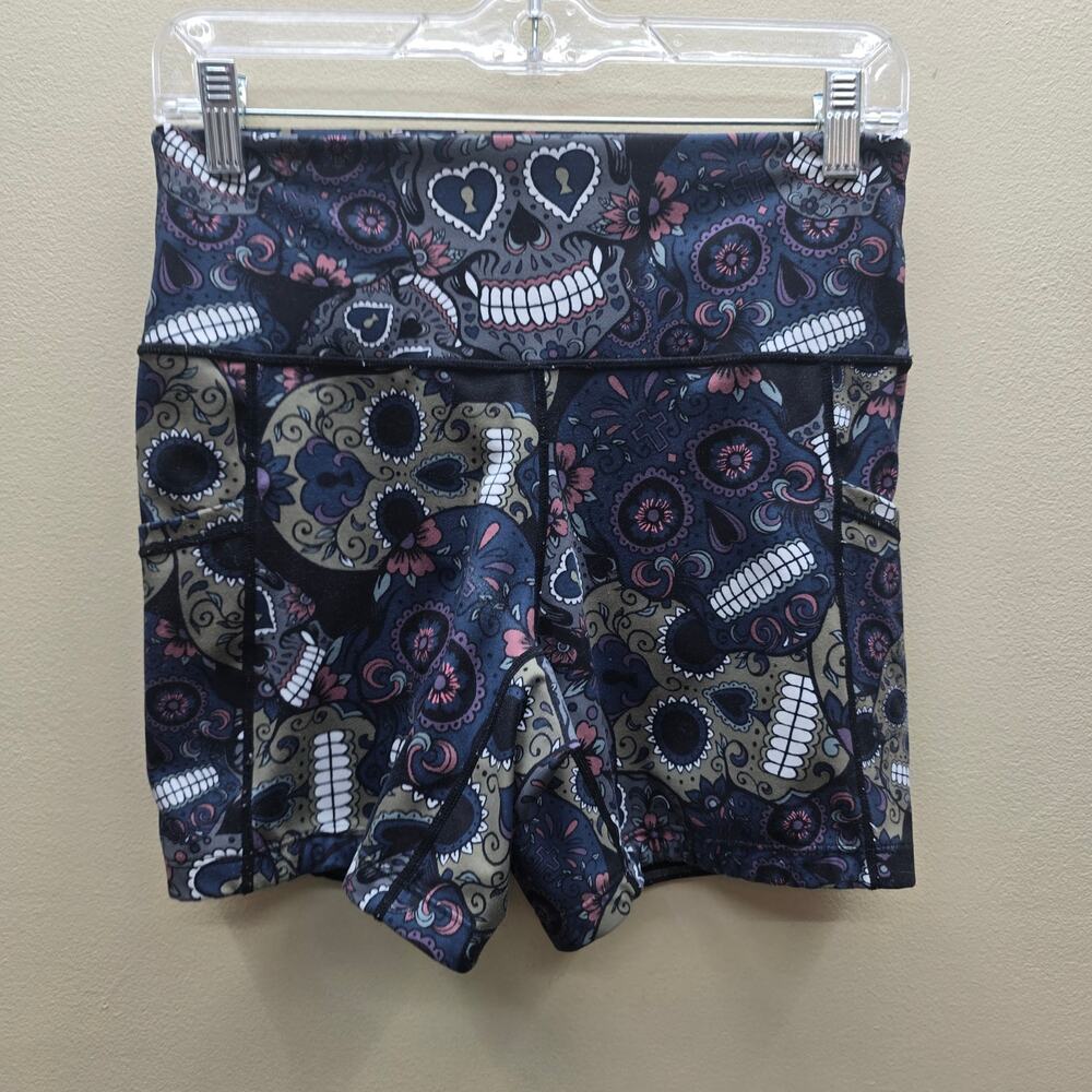 Constantly Varied Gear Midnight Sugar Skull Shorts Womens Small Gothic Americana